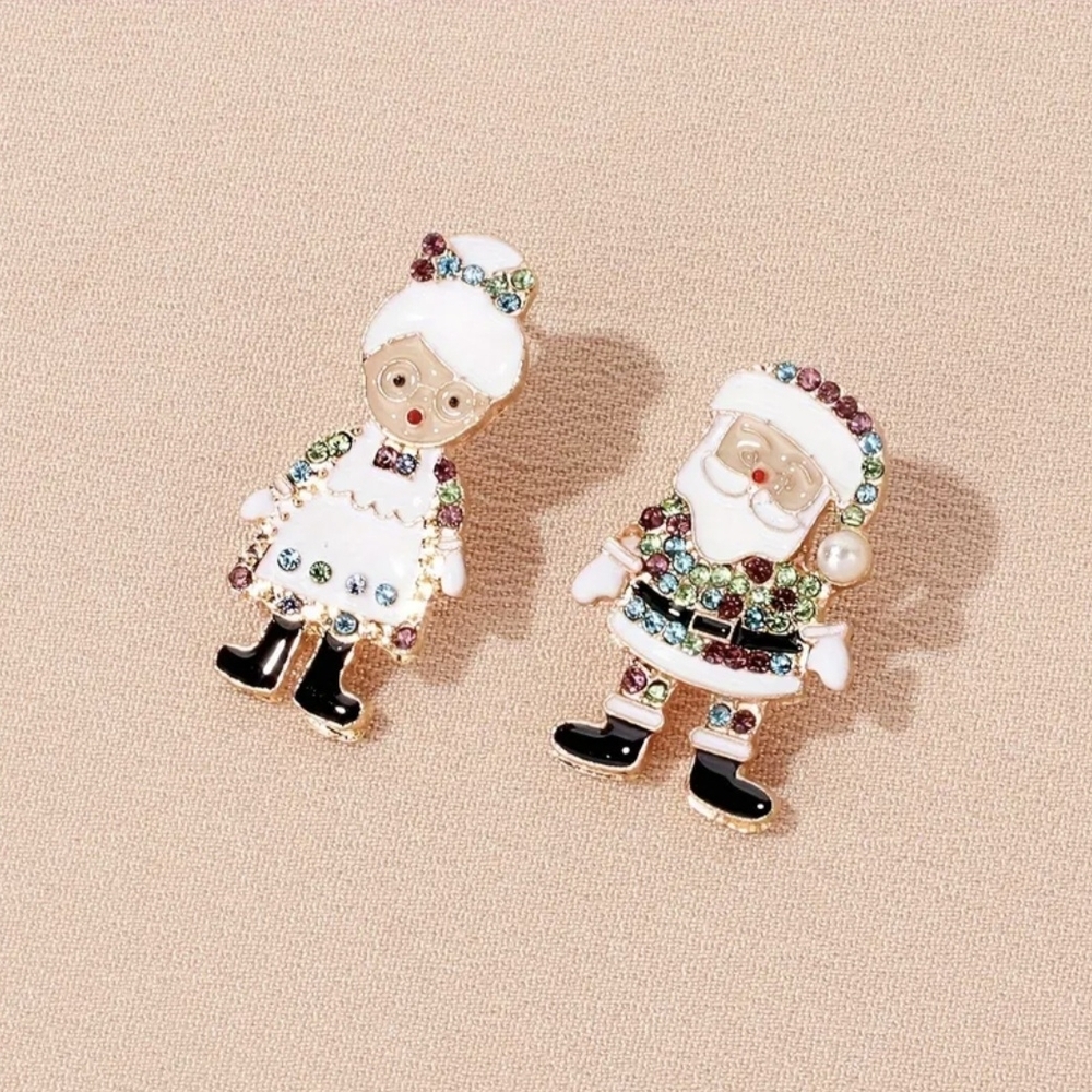 Festive Santa and Mrs. Claus Earrings